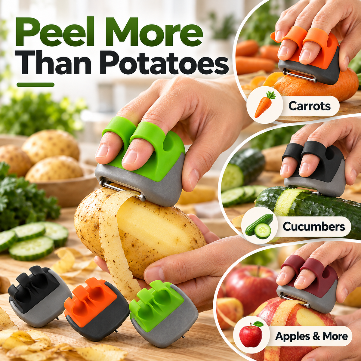 🎁 BUY 1, GET 1 FREE! | Palm-Fit Vegetable Peeler – Effortless Peeling & Comfortable Grip ✨