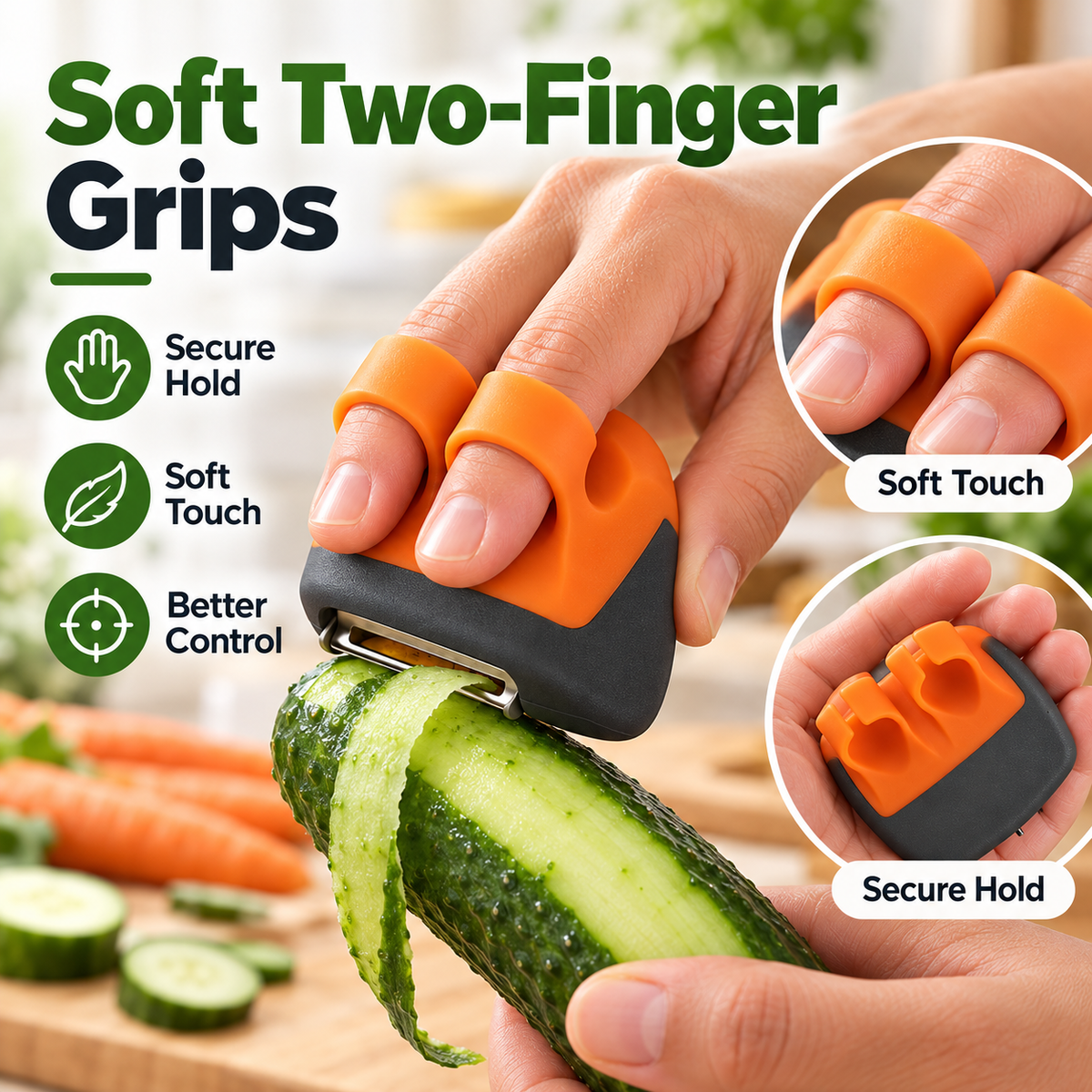 🎁 BUY 1, GET 1 FREE! | Palm-Fit Vegetable Peeler – Effortless Peeling & Comfortable Grip ✨