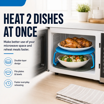 🎁 Buy 2, Get 1 FREE! 🔥 Foldable Microwave Stacking Rack 🍽️ | Save Space & Maximize Storage 🏡✨