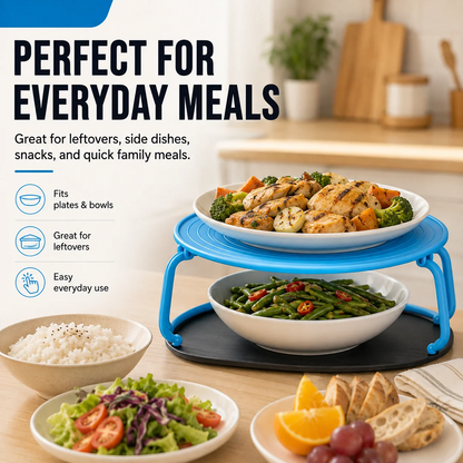 🎁 Buy 2, Get 1 FREE! 🔥 Foldable Microwave Stacking Rack 🍽️ | Save Space & Maximize Storage 🏡✨