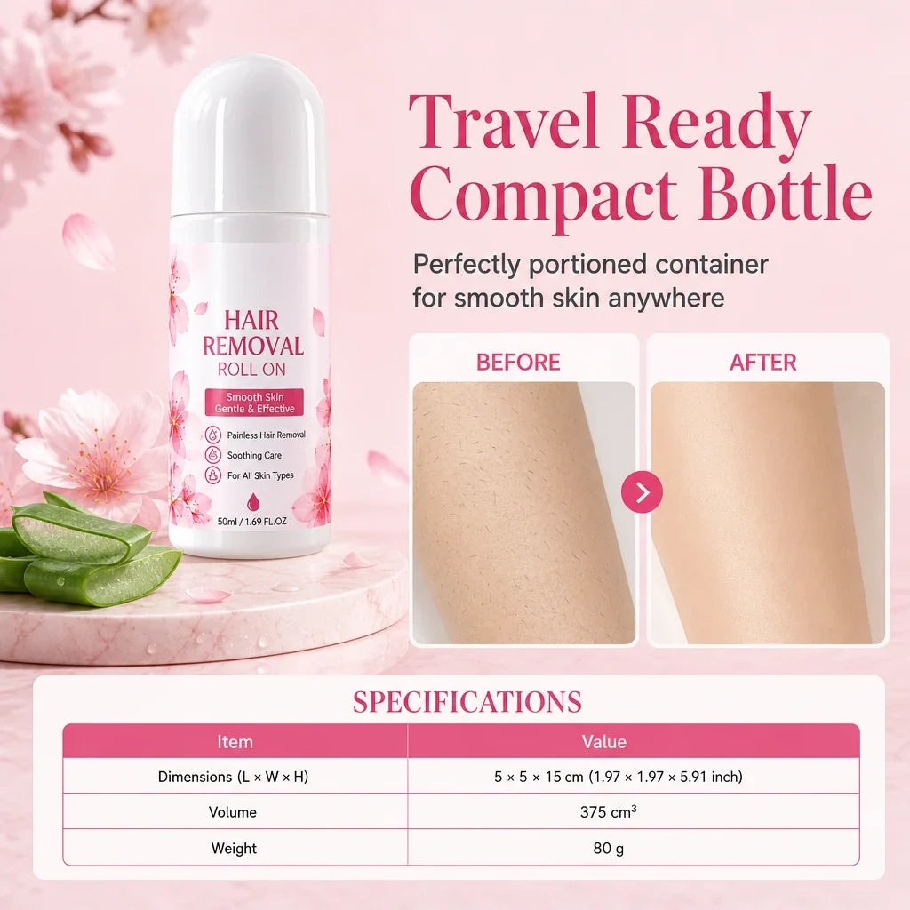 🔥 BUY 1 GET 1 FREE! 🎁 Smooth, Silky Skin Made Easy – Gentle Hair Removal Roll-On for All Skin Types! ✨